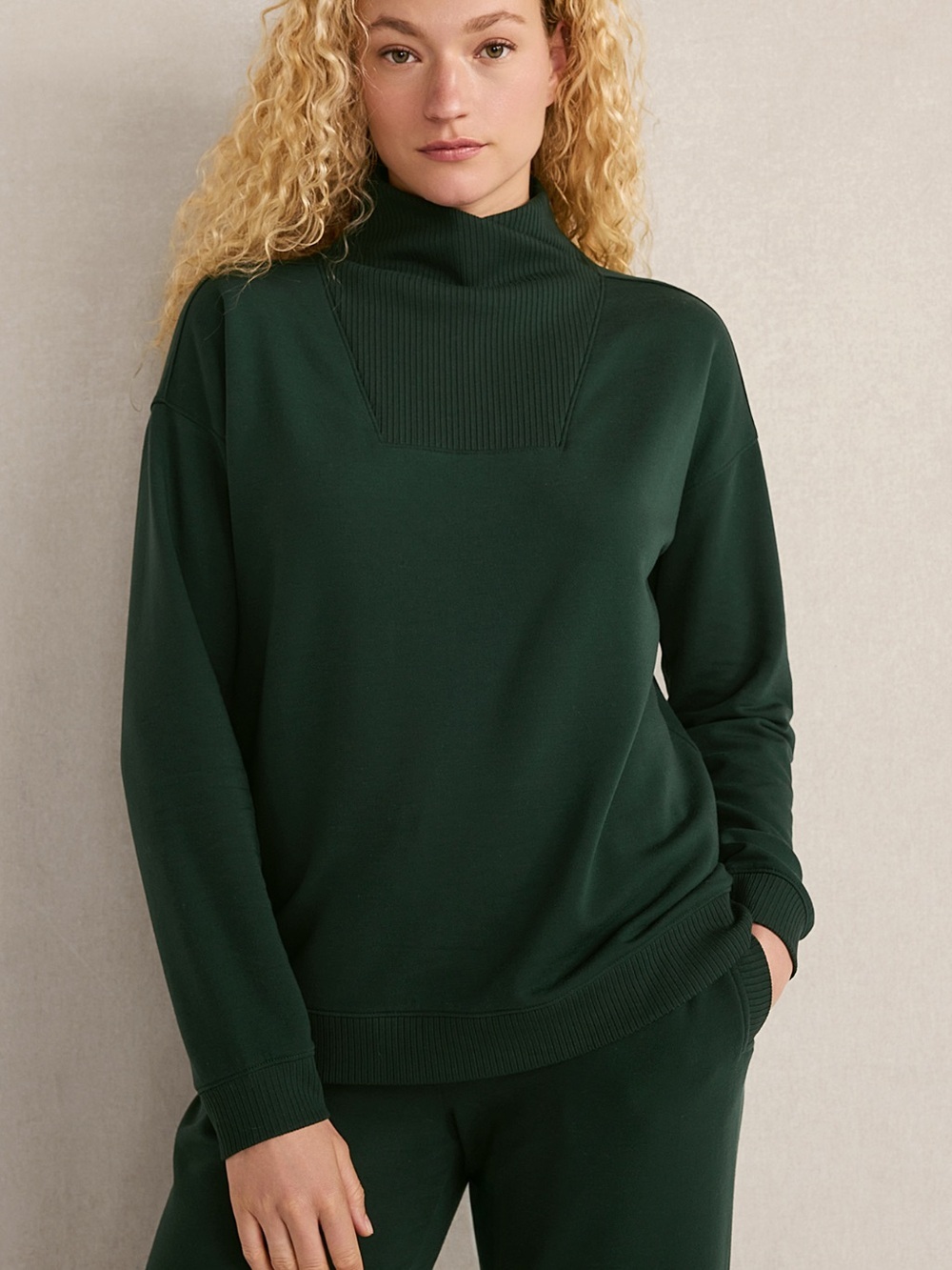 Haven Well Within Forest Green Fleece Pullover Sweatshirt XS